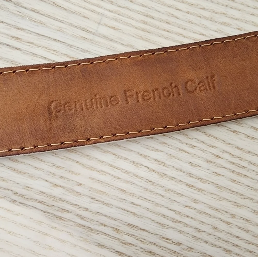 Roger Ximenez White French Calf Leather Belt